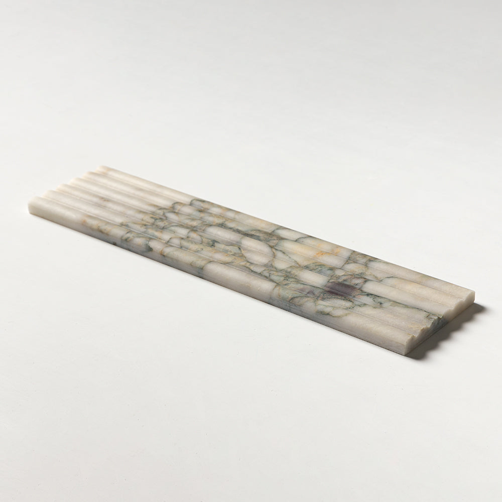 Calacatta Green Honed Flute Trim Marble Accent Tiles 6Γ24 (ML00980)