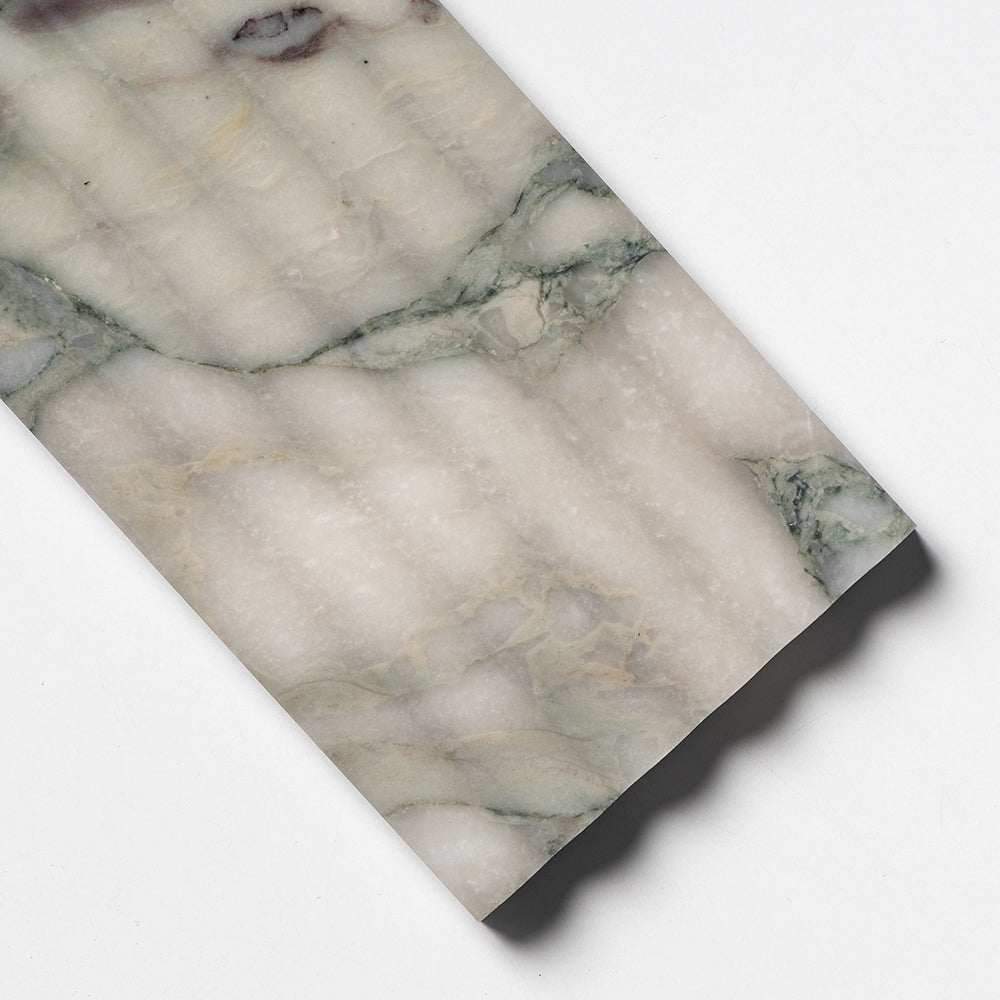 Calacatta Green Honed Flute Trim Marble Accent Tiles 6×24 (ML00980)