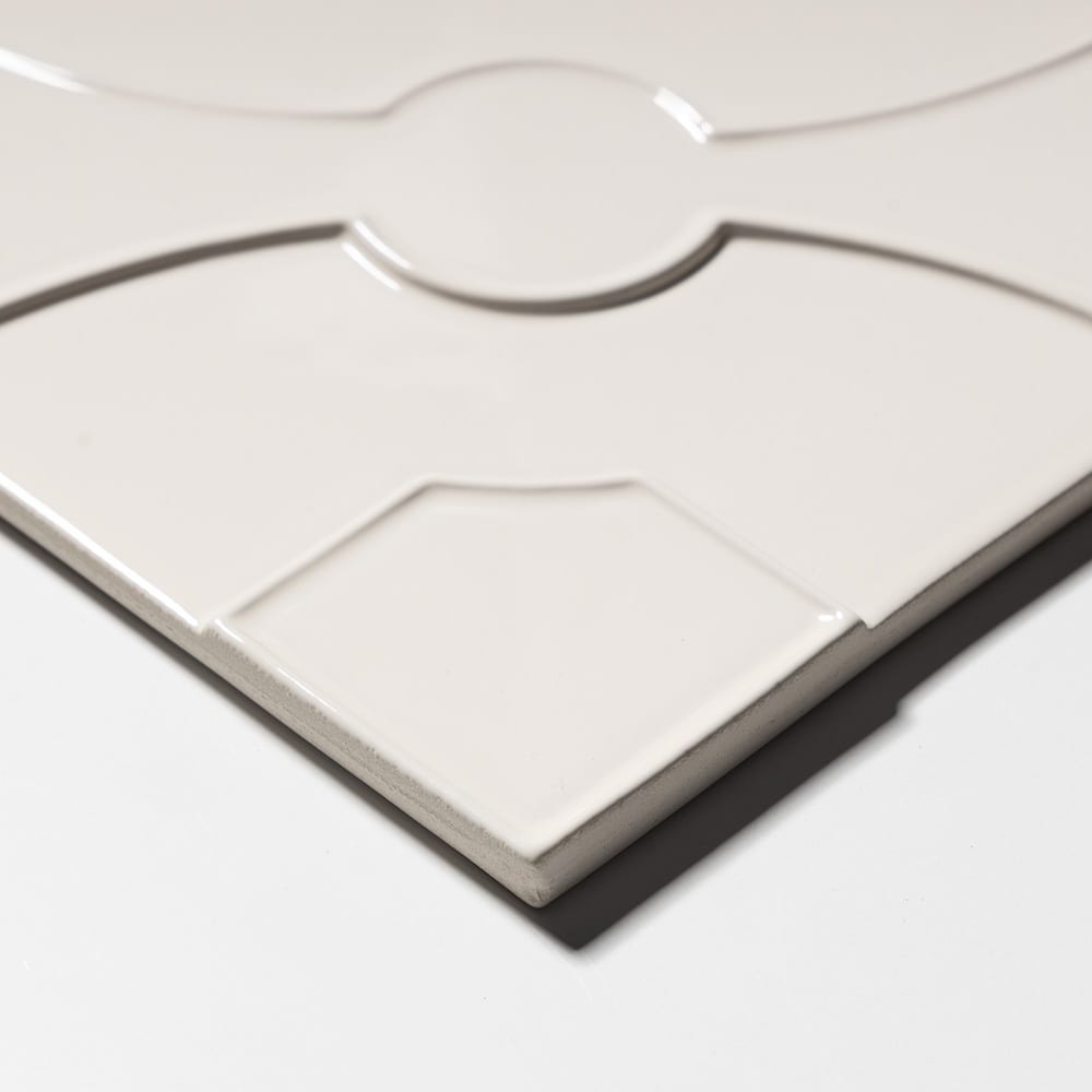 Autumn White Glossy Lafonia Ceramic Accent Tiles 8×8 (TL80875)