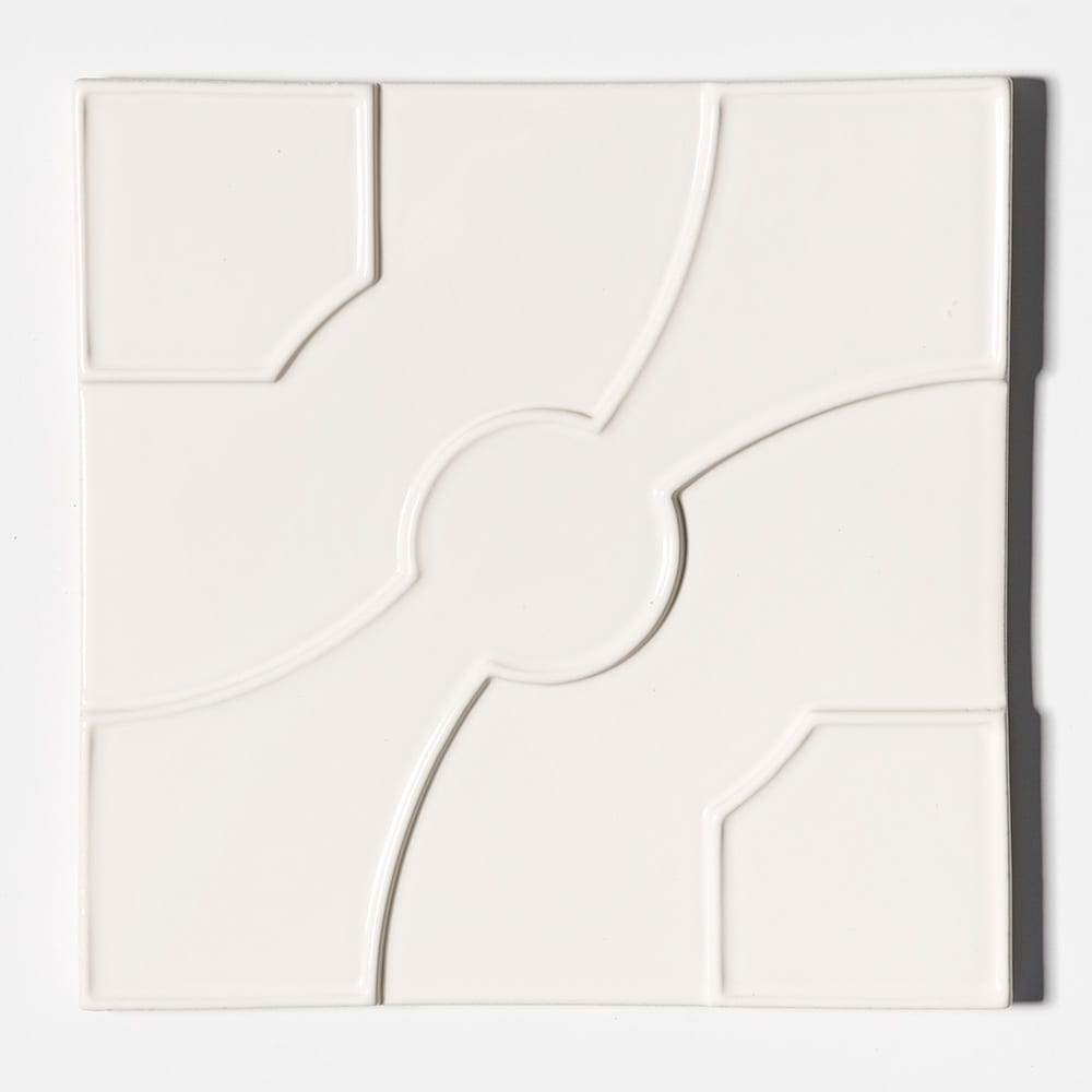 Autumn White Glossy Lafonia Ceramic Accent Tiles 8×8 Image