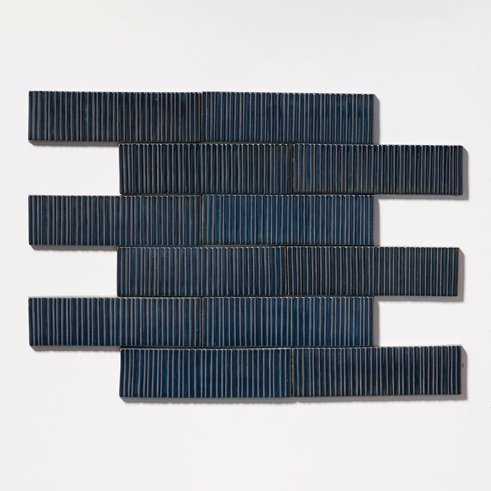 Marble Systems Forte Brick Studio Atlantic glossy brick tile pattern swatch — available at Surface Group