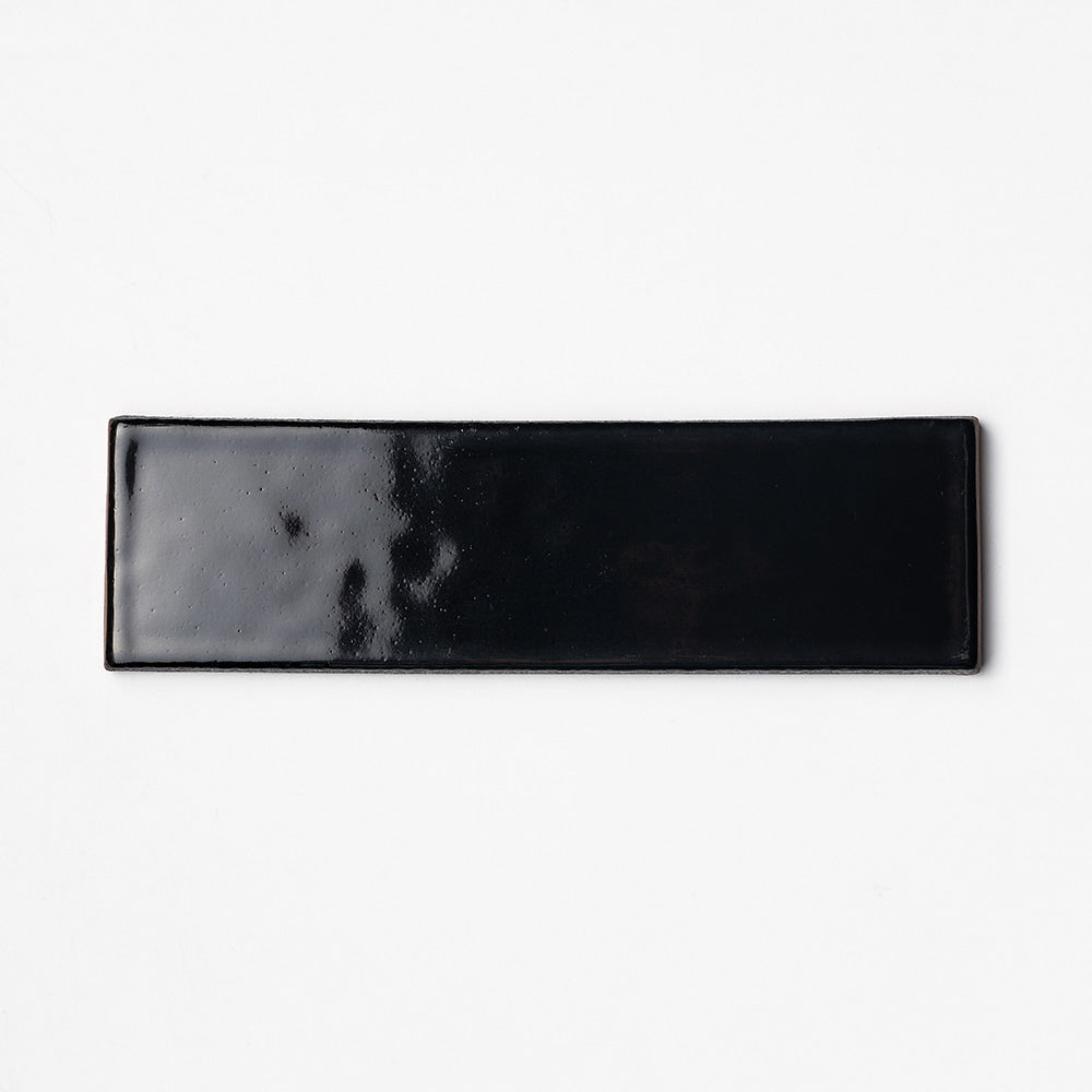 Black Glossy Ceramic Tile 2 1/4×7 7/8 Image