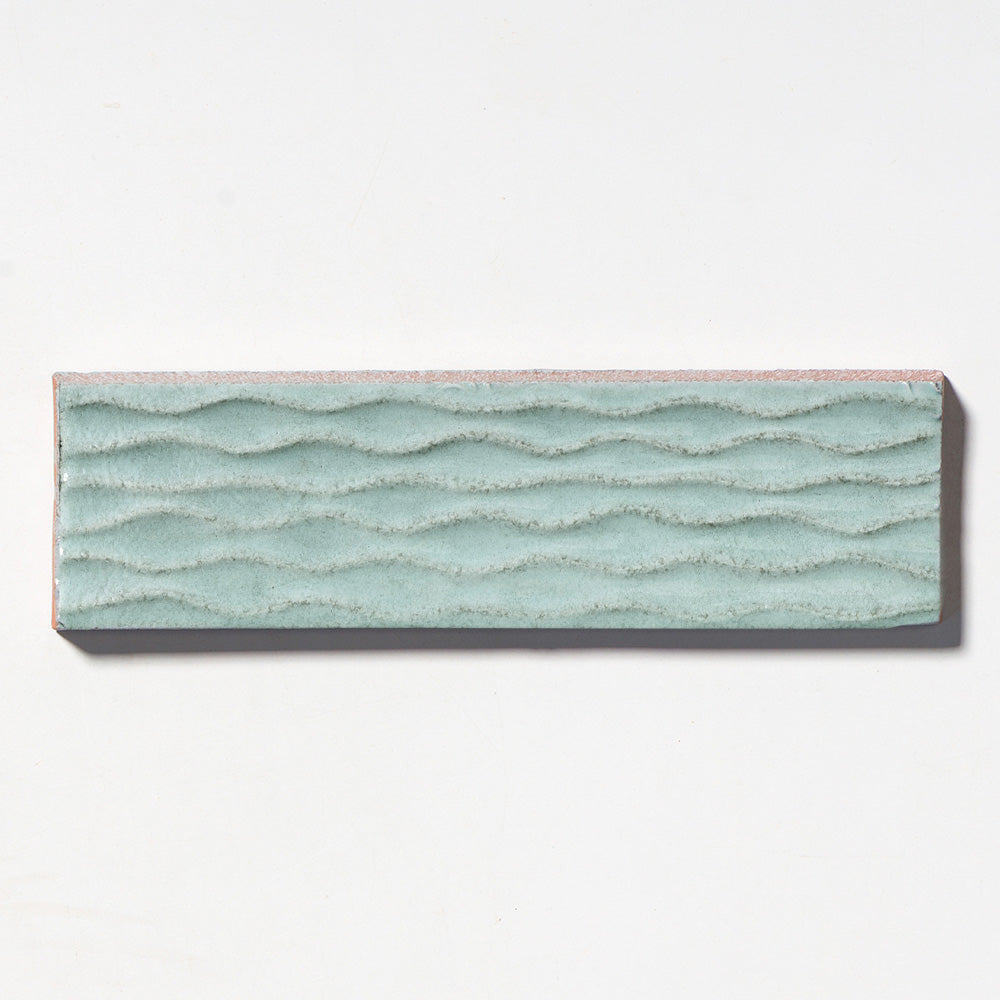 Sage Glossy Rivulet Thin Brick Tile 2 1/4×7 7/8 Image