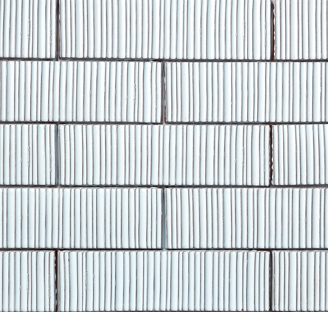 Marble Systems Forte Brick Studio Sky glossy brick tile pattern swatch β available at Surface Group