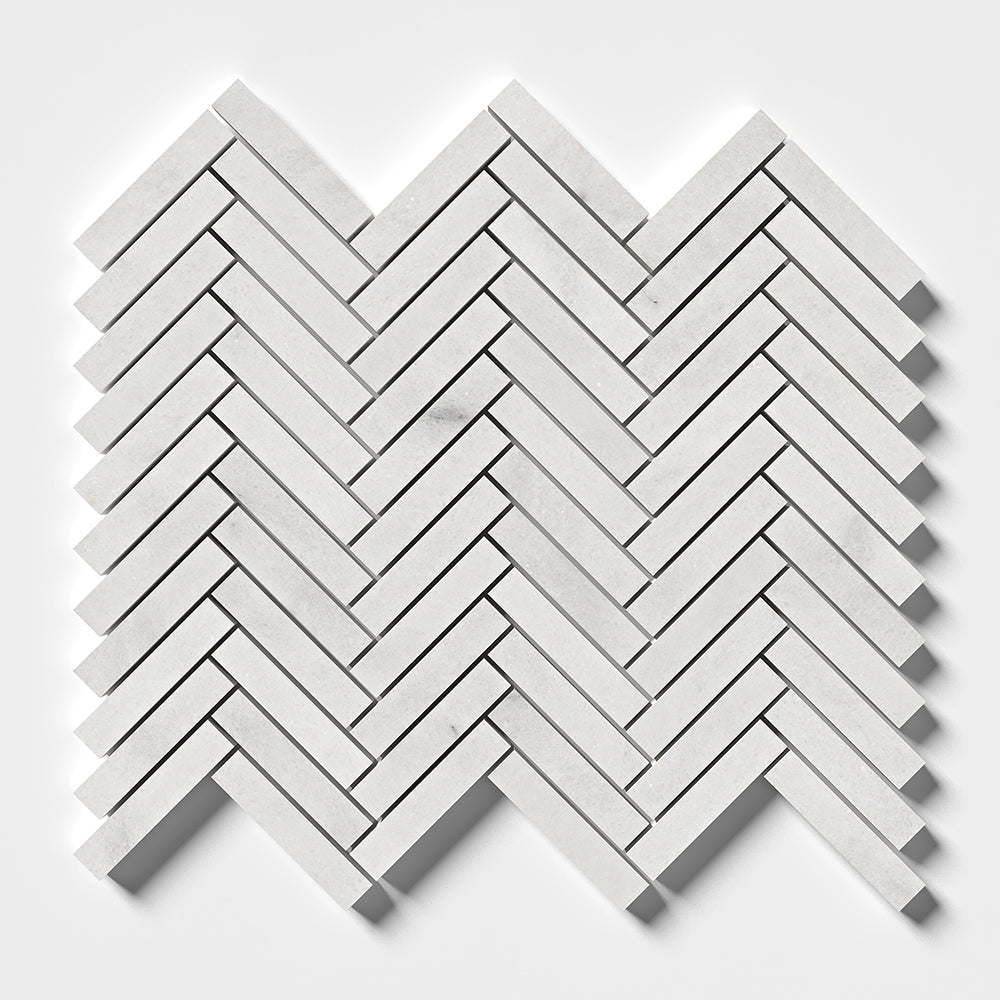 Glacier Honed Herringbone Marble Mosaic 11 5/8×12 3/8 Image