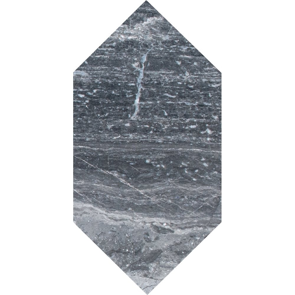 Large Picket Haisa Black Honed Marble Waterjet Decos 6×12