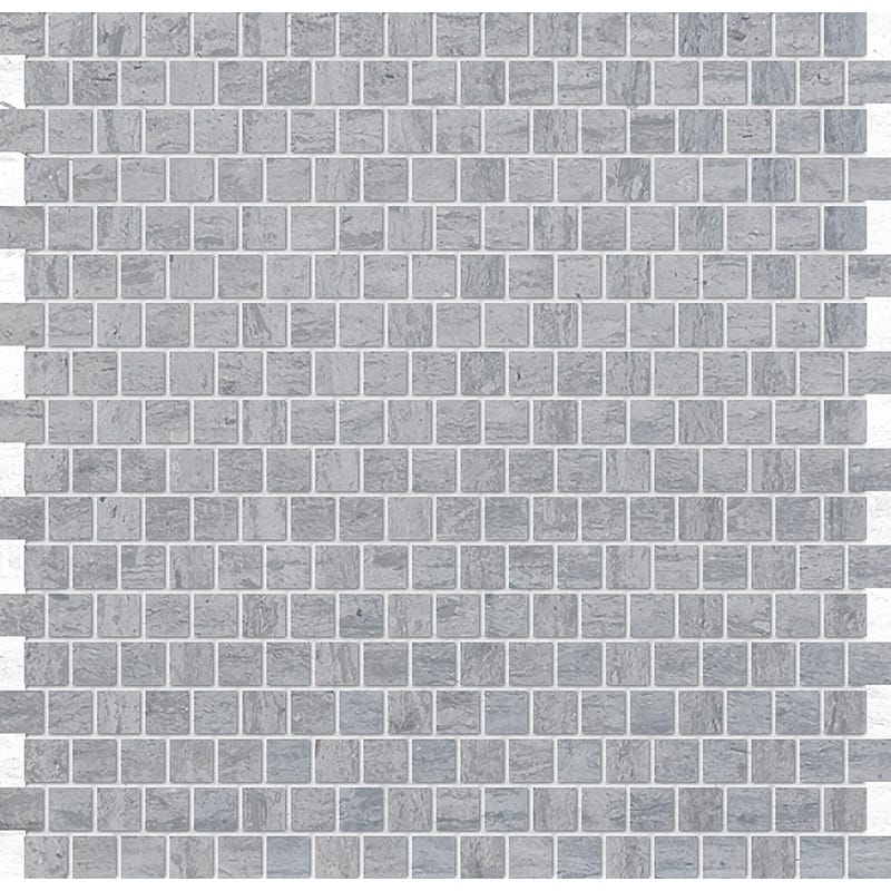 Haisa Blue Honed Offset 5/8×5/8 Marble Mosaic 12×12 Image