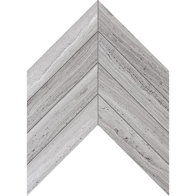 Chevron Haisa Light Honed Marble Waterjet Decos 13×10 Image