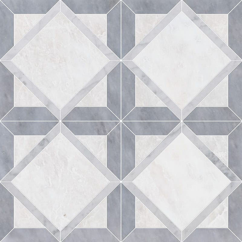 Iceberg, Avenza, Allure Multi Finish Kent Marble Mosaic 13 9/16×13 9/16 Image
