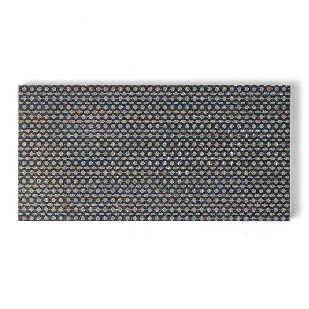 Indigo Ottoman Textile 3 Marble Tiles 2 3/4×5 1/2