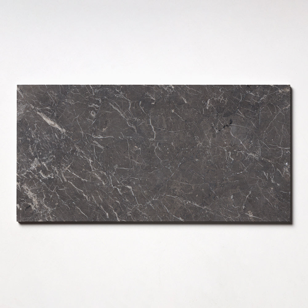 Iris Black Honed Marble Tile 12×24 Image