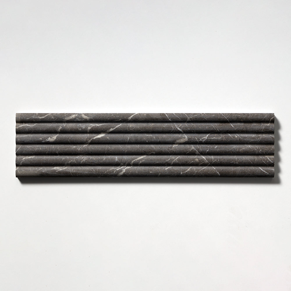 Iris Black Honed Marble Tile 6×24 Image