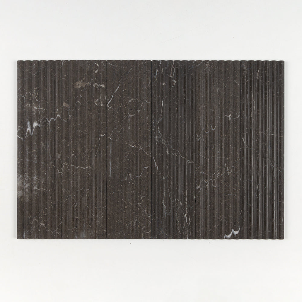 Marble Systems Iris Black Marble Iris Black matte marble tile pattern swatch — available at Surface Group
