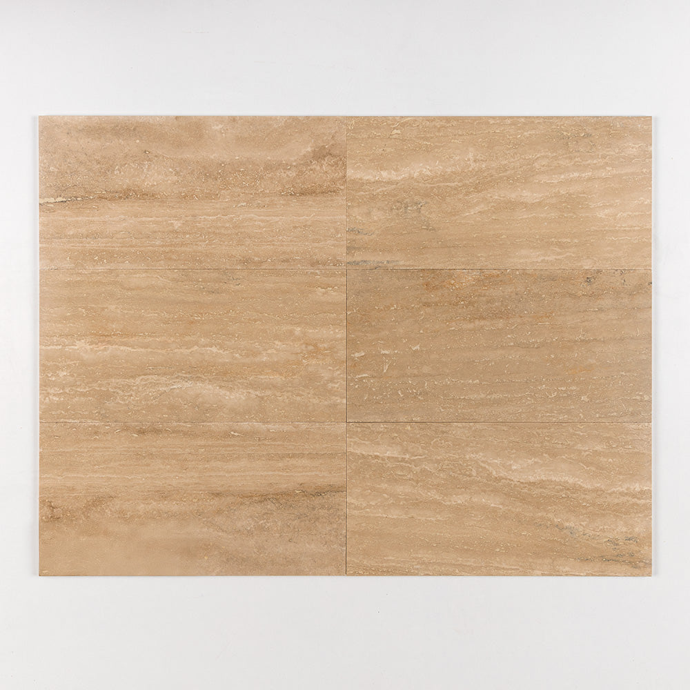 Marble Systems Ivory Travertine Ivory Vein Cut matte travertine tile pattern swatch β available at Surface Group