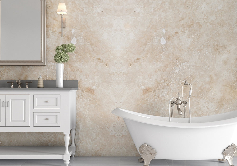 Ivory Honed Filled Travertine Slab Random 1 1/4 (SL10521)
