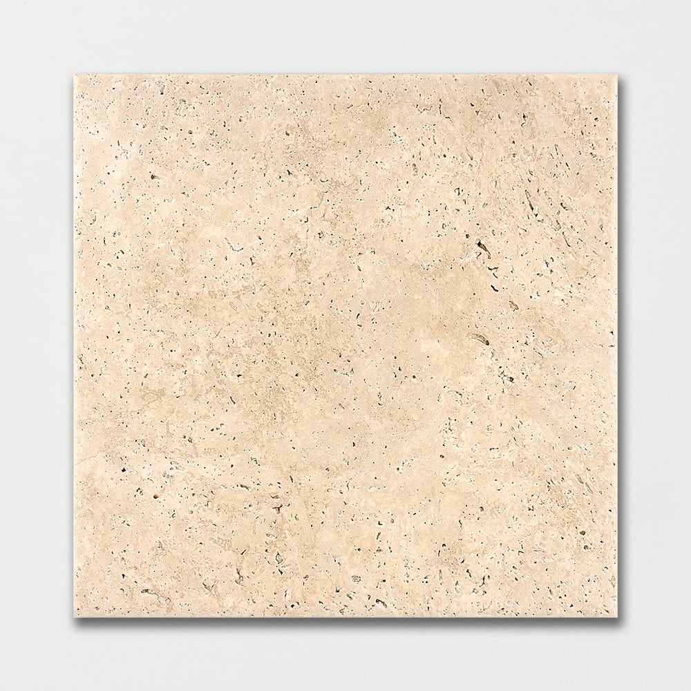 Ivory Antiqued Travertine Tile 12×12 Image