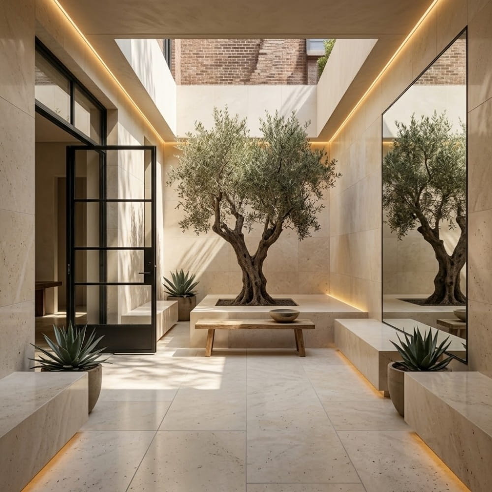 Ivory Brushed Travertine Tiles 18×18 (TL11558)