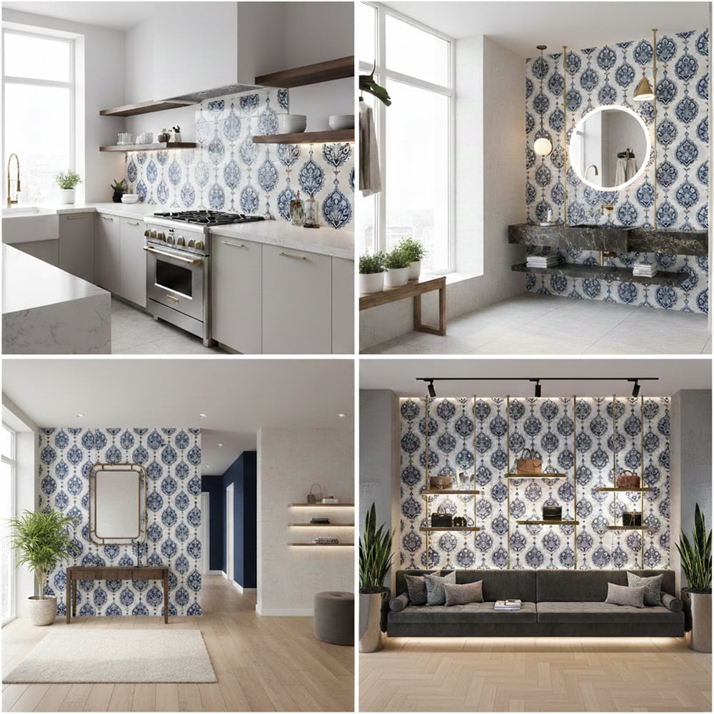 Taffeta Glossy Ceramic Tiles 8×8