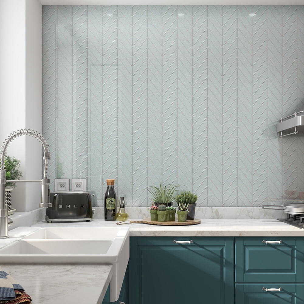 Jules Glossy Chevron Ceramic Tile 2×6 (DC00272)