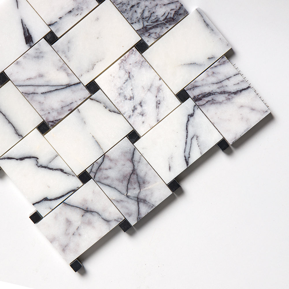 Lilac Honed Pinwheel Marble Mosaics 10 5/8×10 5/8 (MS02229)