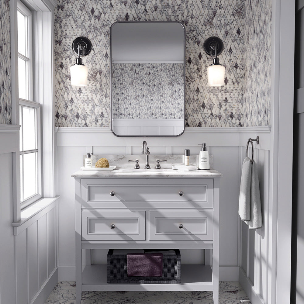 Lilac Honed Rhomboid Marble Mosaics 12×12