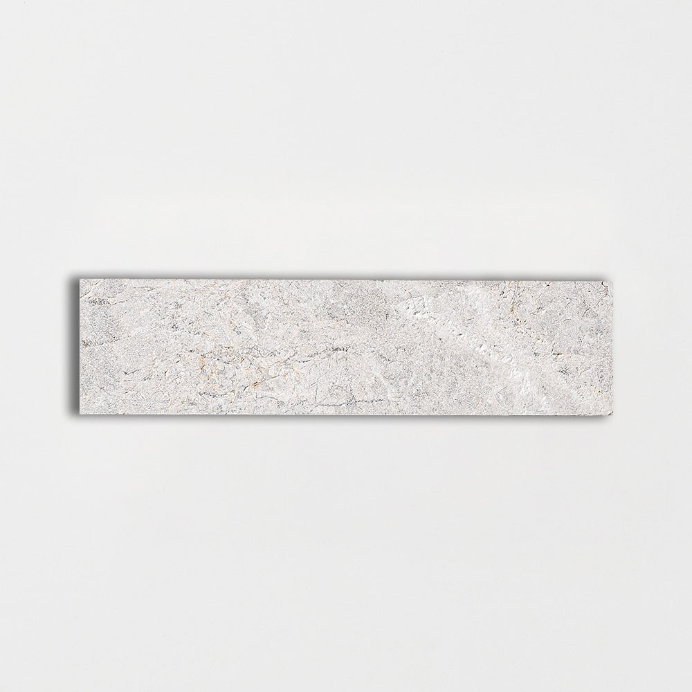 Silver Shadow Leather Marble Tile 2×8 Image