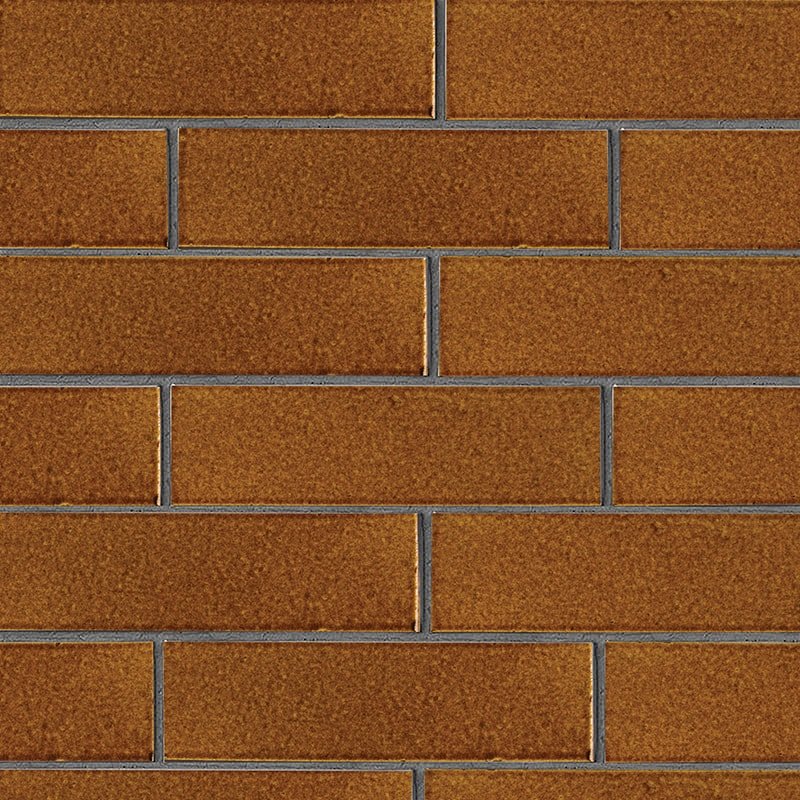 Marble Systems Malerie Nut glossy brick tile pattern swatch — available at Surface Group