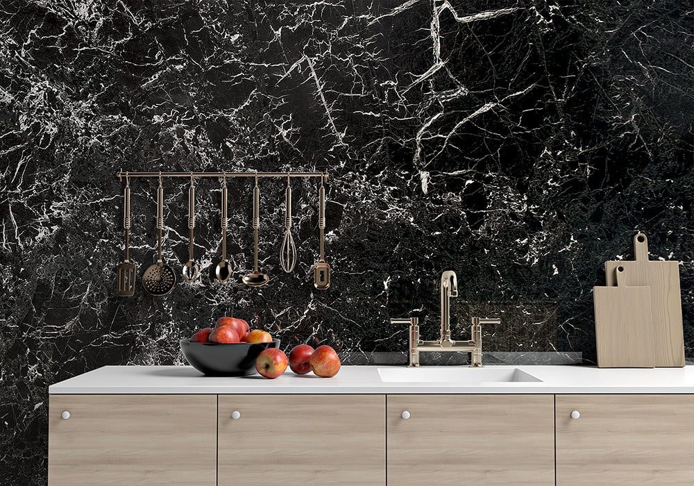 Black Levanto Polished Marble Slab Random (SL10843)