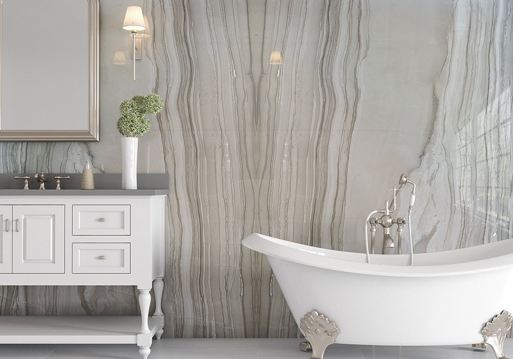 Haisa Dark Polished Marble Slab Random 3/4 (SL10451)