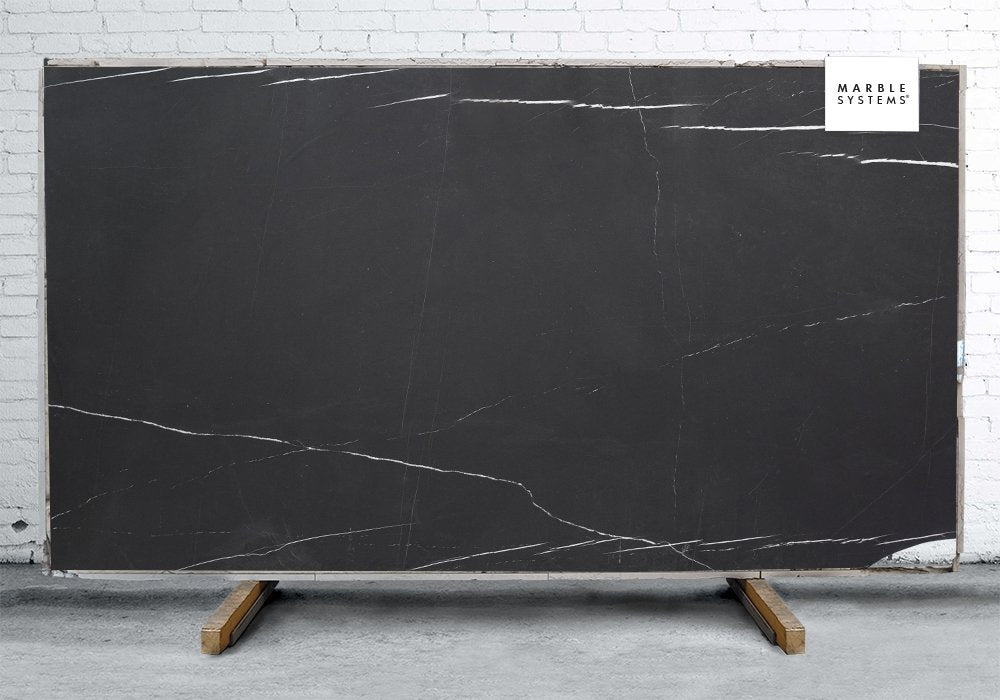 Lisola Black Honed Filled Marble Slab Random 1 1/4 Image