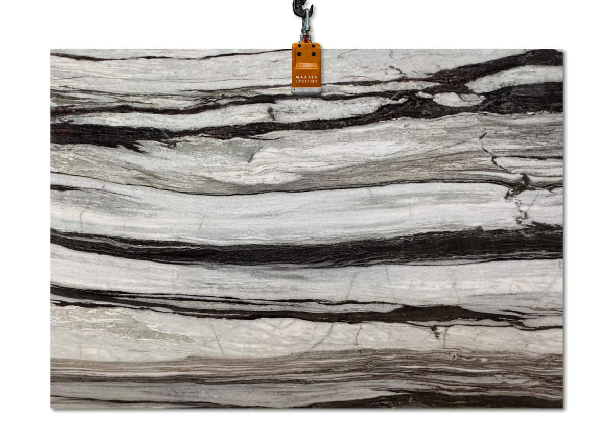 Maze White Polished Marble Slab Random