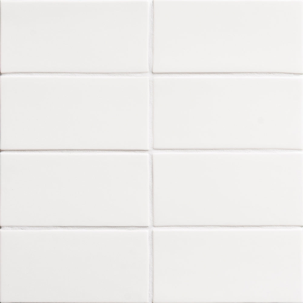 Marble Systems Marsala Bianco Ceramic White glossy ceramic tile pattern swatch β available at Surface Group