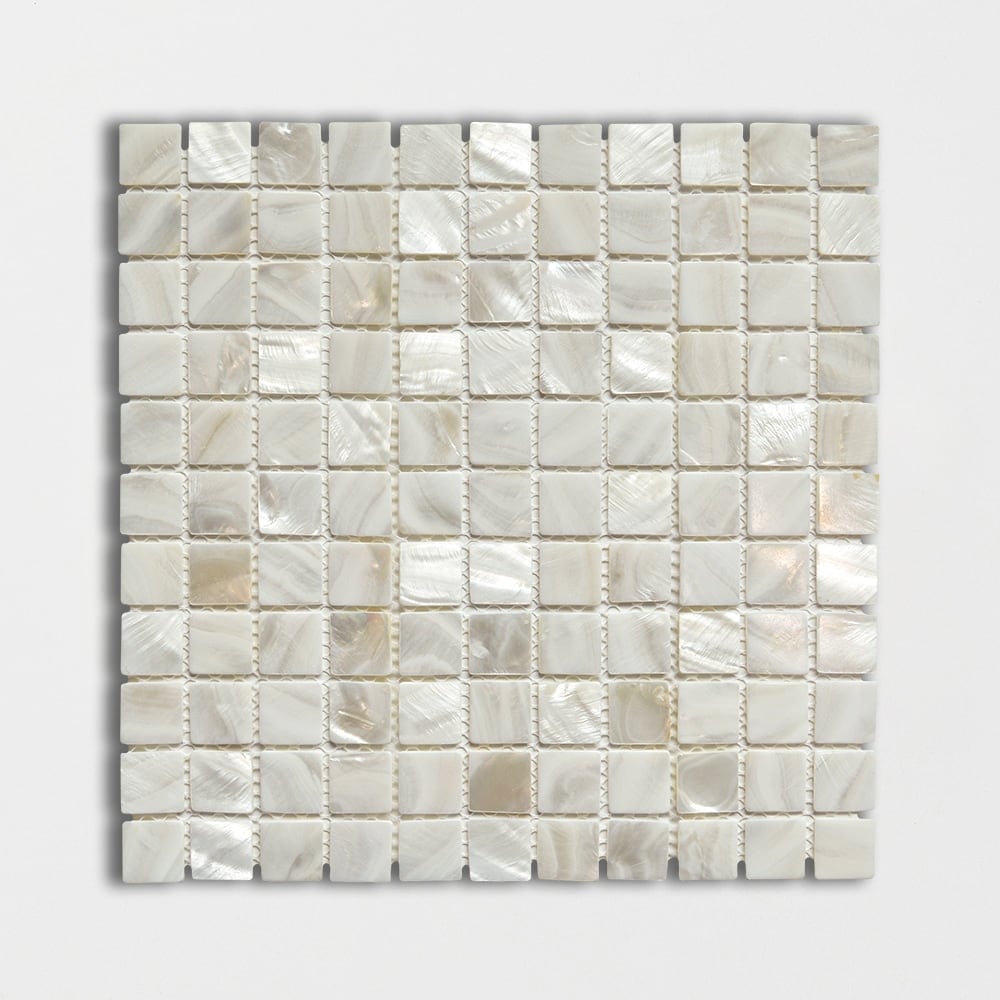 Mother Of Pearl Polished 1×1 Iridescent Shell Mosaic 12×12 Image