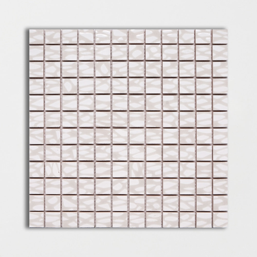Neutral Weave Blend Matte 1×1 Ceramic Mosaic 12×12 Image
