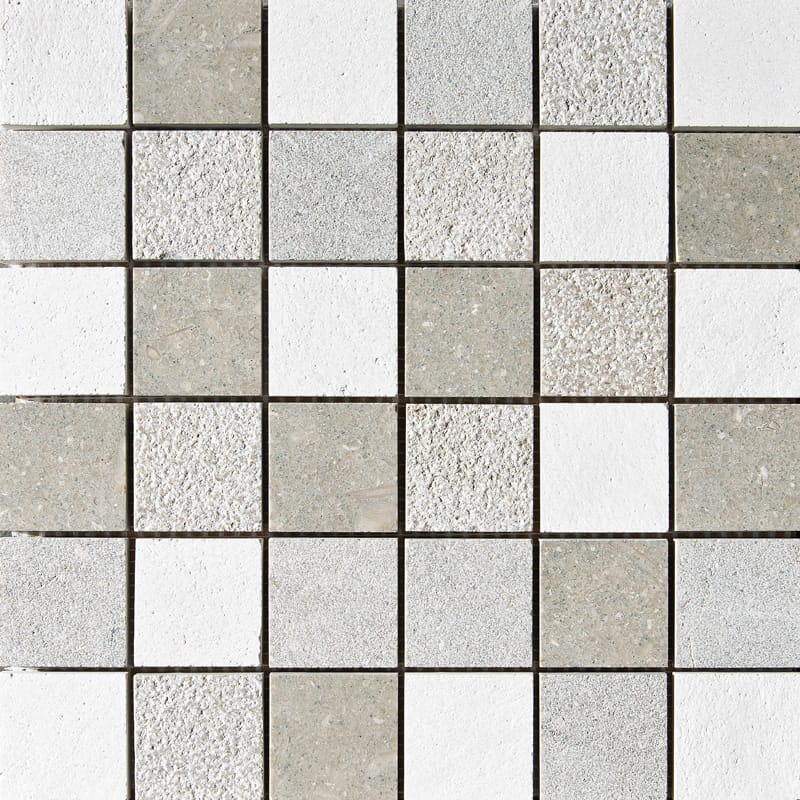 Olive Green&champagne Textured 2×2 Limestone Mosaics 12×12