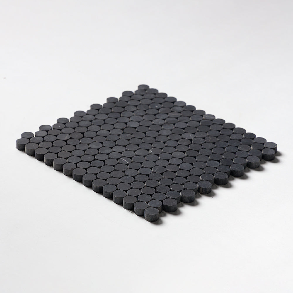 Black Honed Penny Round Marble Mosaics 11 1/4Γ11 3/4 (MS01926)
