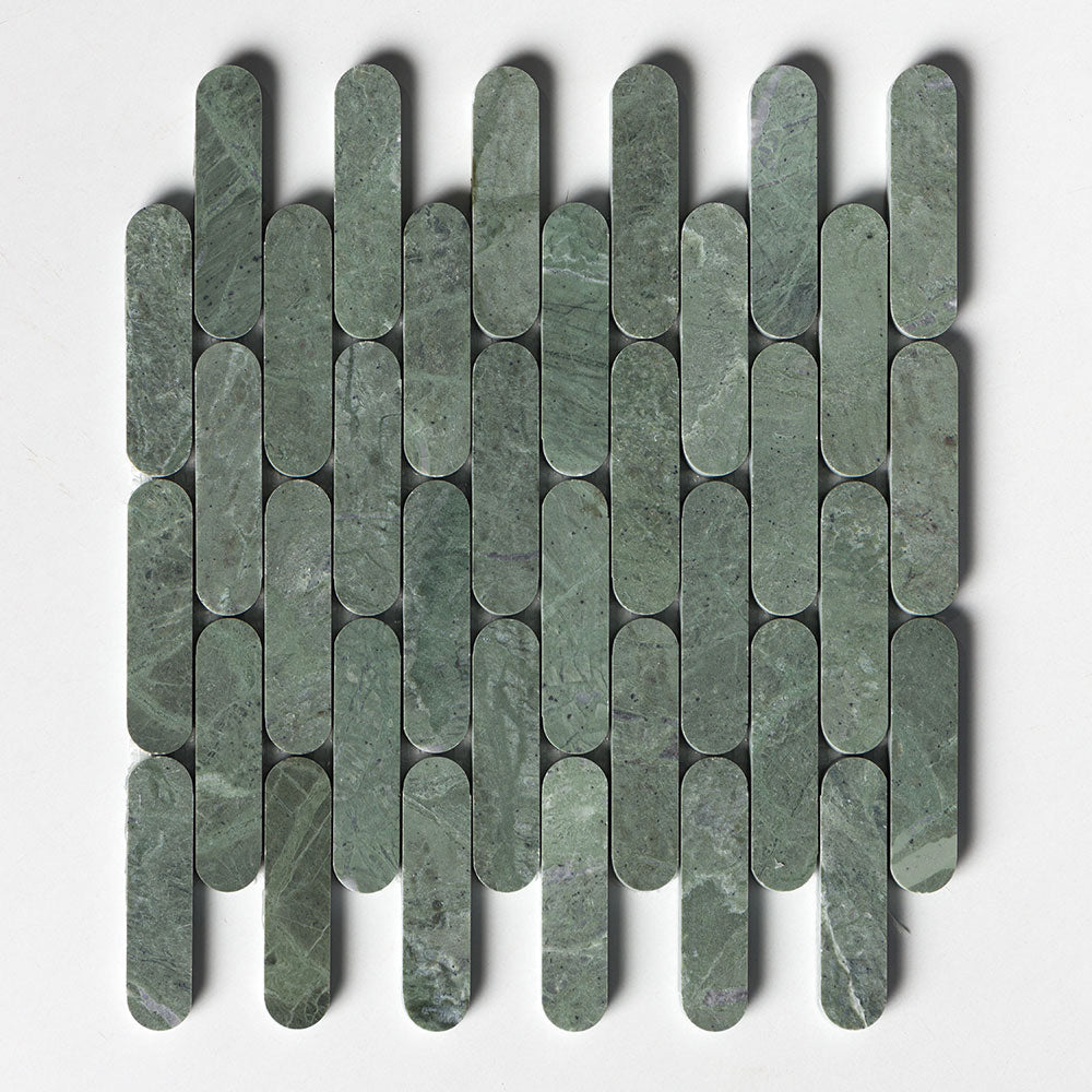 Verde Tia Honed Pill Marble Mosaic 12Γ12 Image