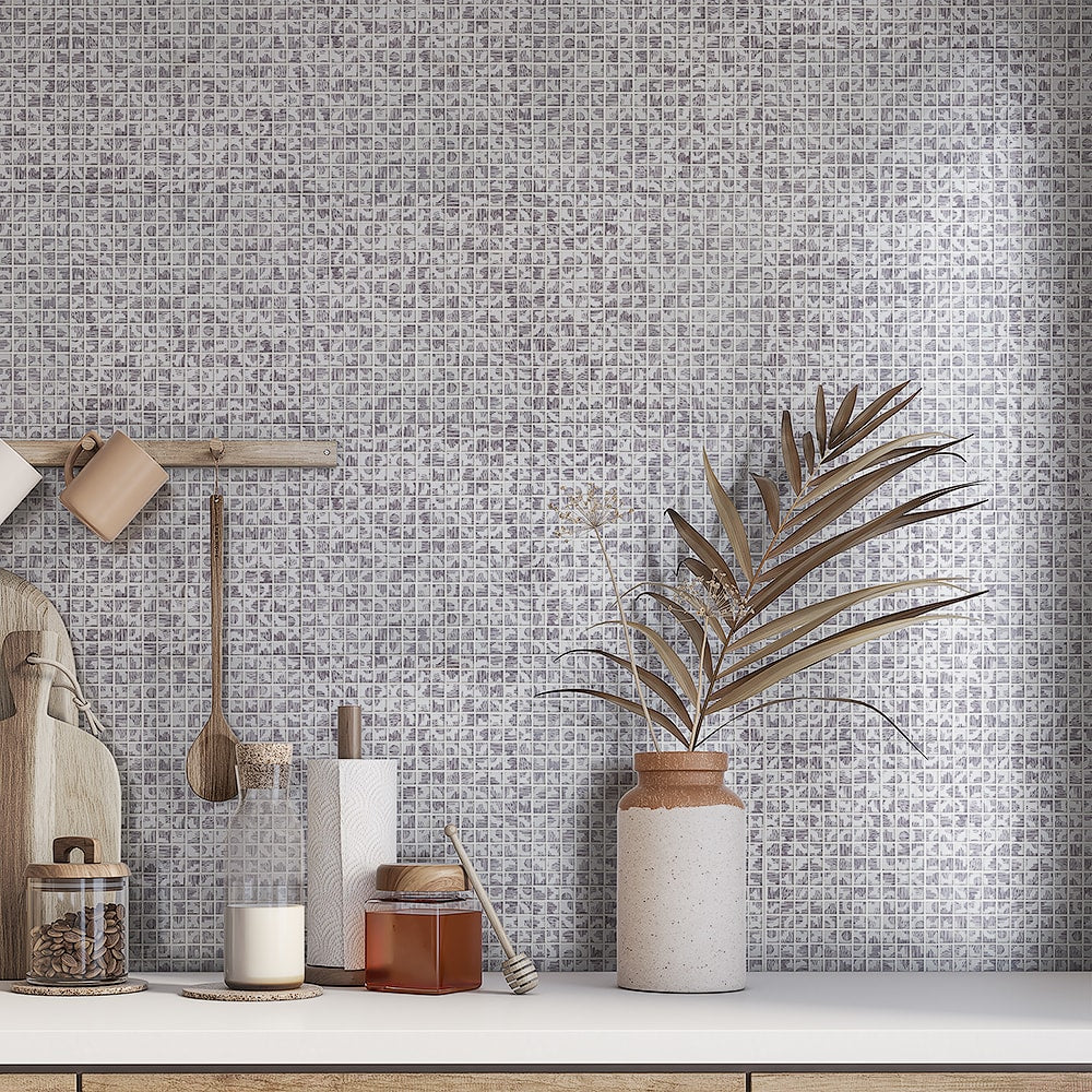 PURPLE GLOSSY RILEY CERAMIC MOSAICS (MS01978)