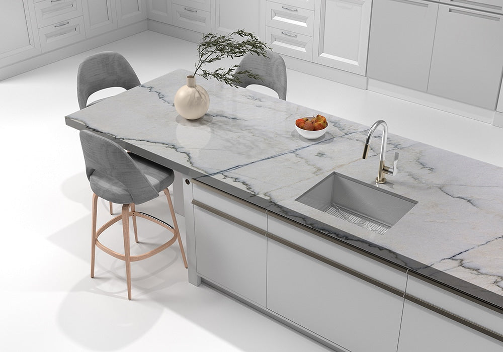 White Macaubas Polished Quartzite Slab Random 1 1/4 (SL10053)