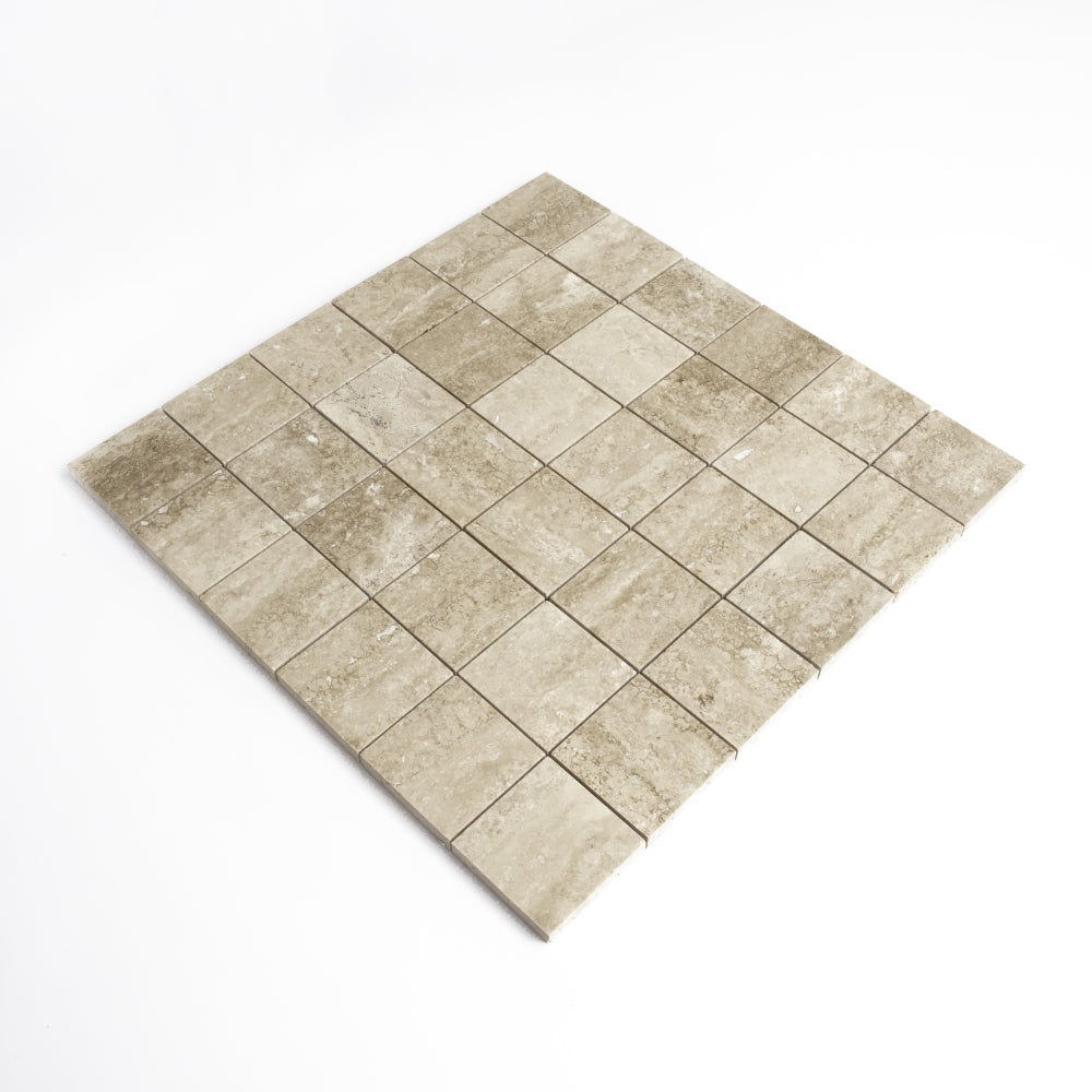 Roman Honed 2Γ2 Travertine Mosaics 11 13/16Γ11 13/16 (MS90897)