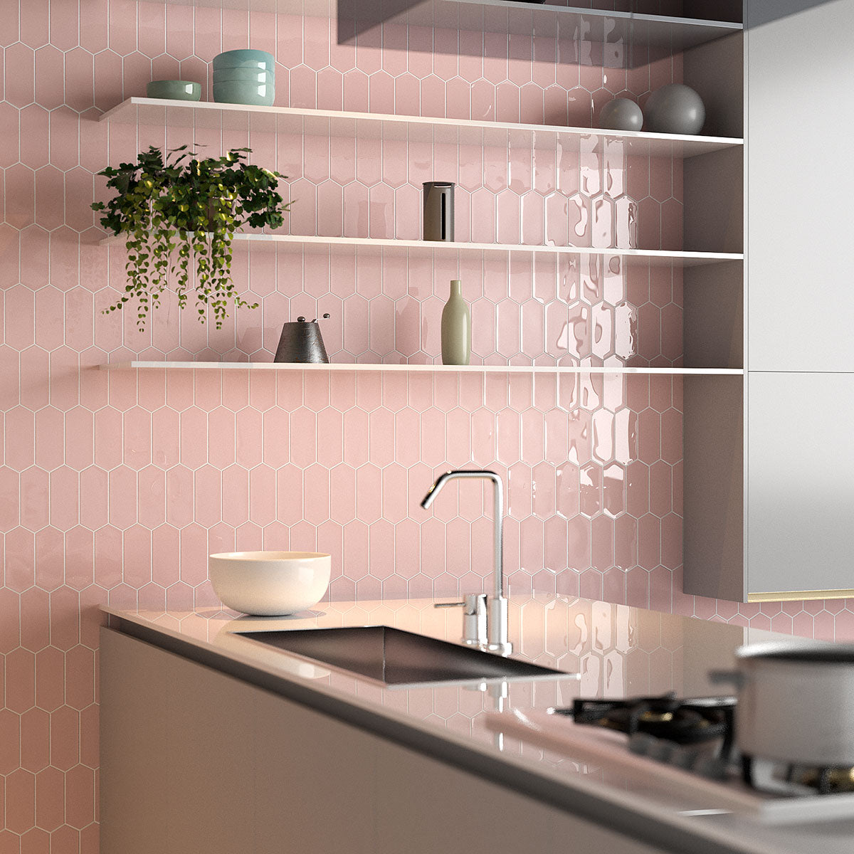 Rosie Glossy Picket Ceramic Tile 3Γ6 (DC00264)