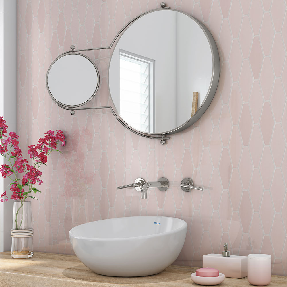 Rosie Glossy Longest Hexagon Ceramic Tile 3×7 7/8 (DC00276)