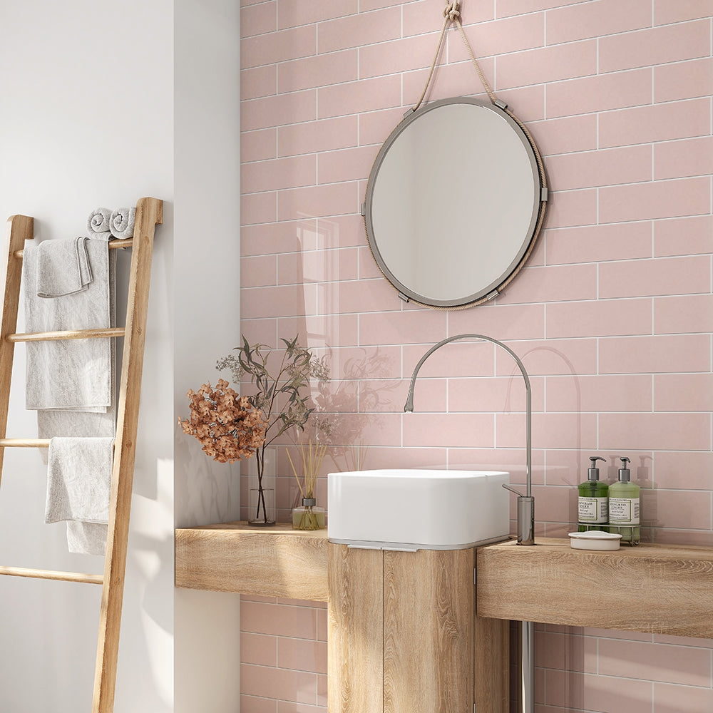 Rosie Glossy Subway Ceramic Tiles 4×12