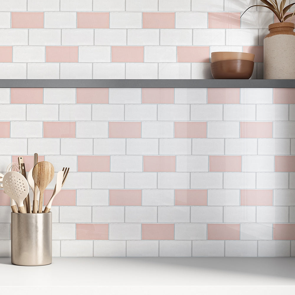 Royal White Glossy Subway Ceramic Tiles 3×6