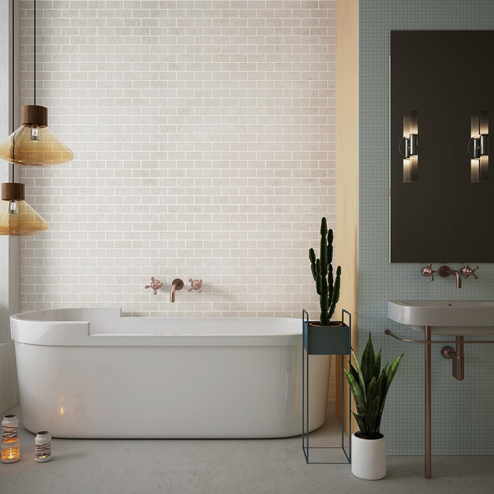 Runway Blanc Honed 1Γ2 Porcelain Mosaic 12Γ12 (WIS12152)