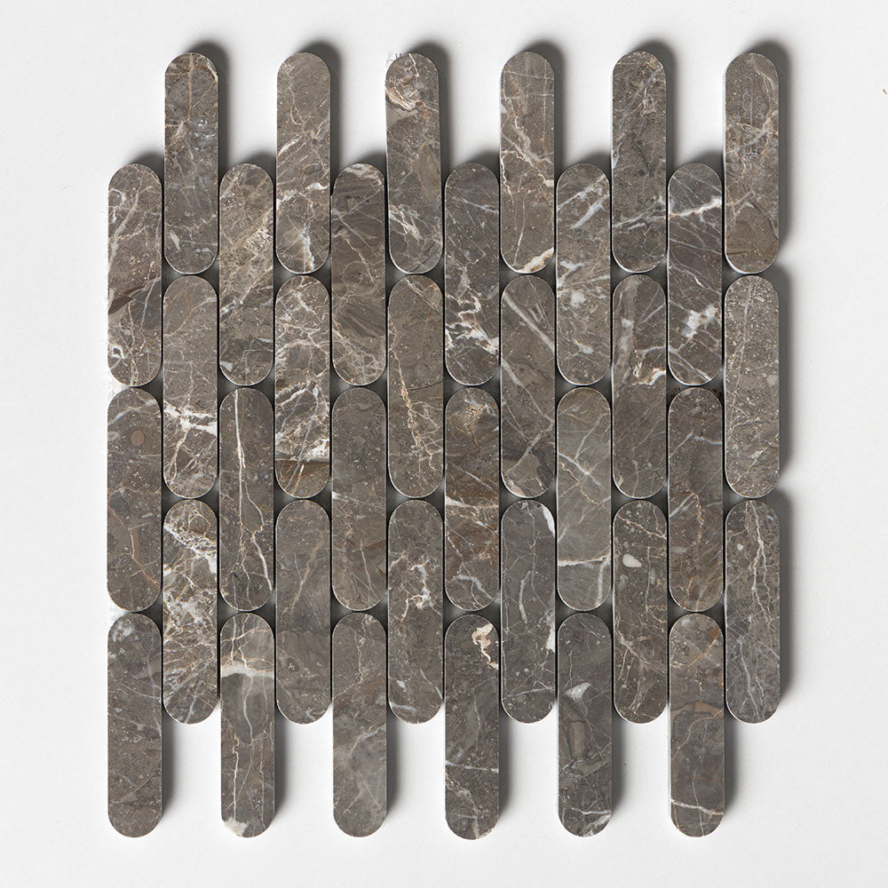 Silver Drop Honed Pill Marble Mosaic 12Γ12 Image