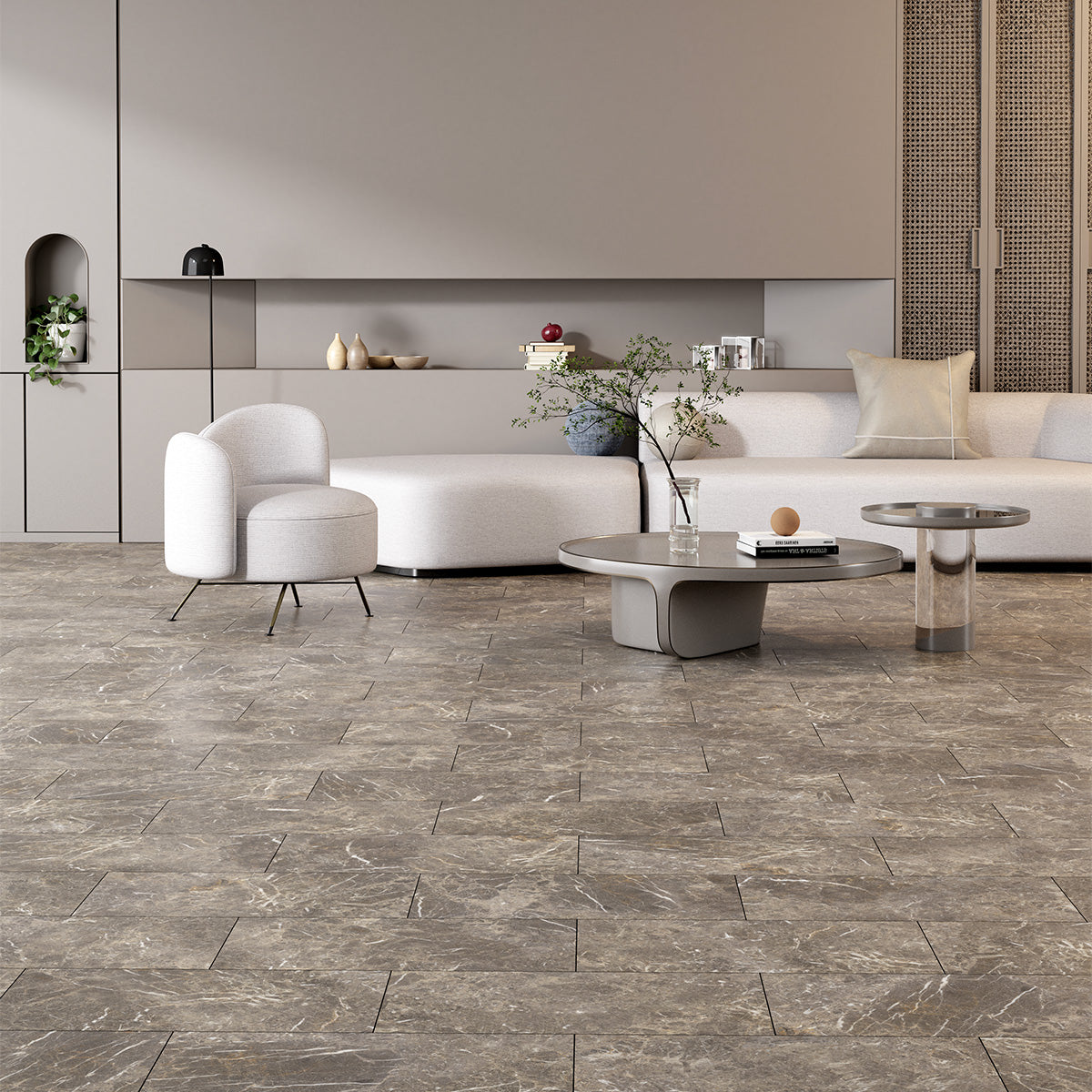 Silver Drop Honed Marble Tile 12×24 (TL16353)
