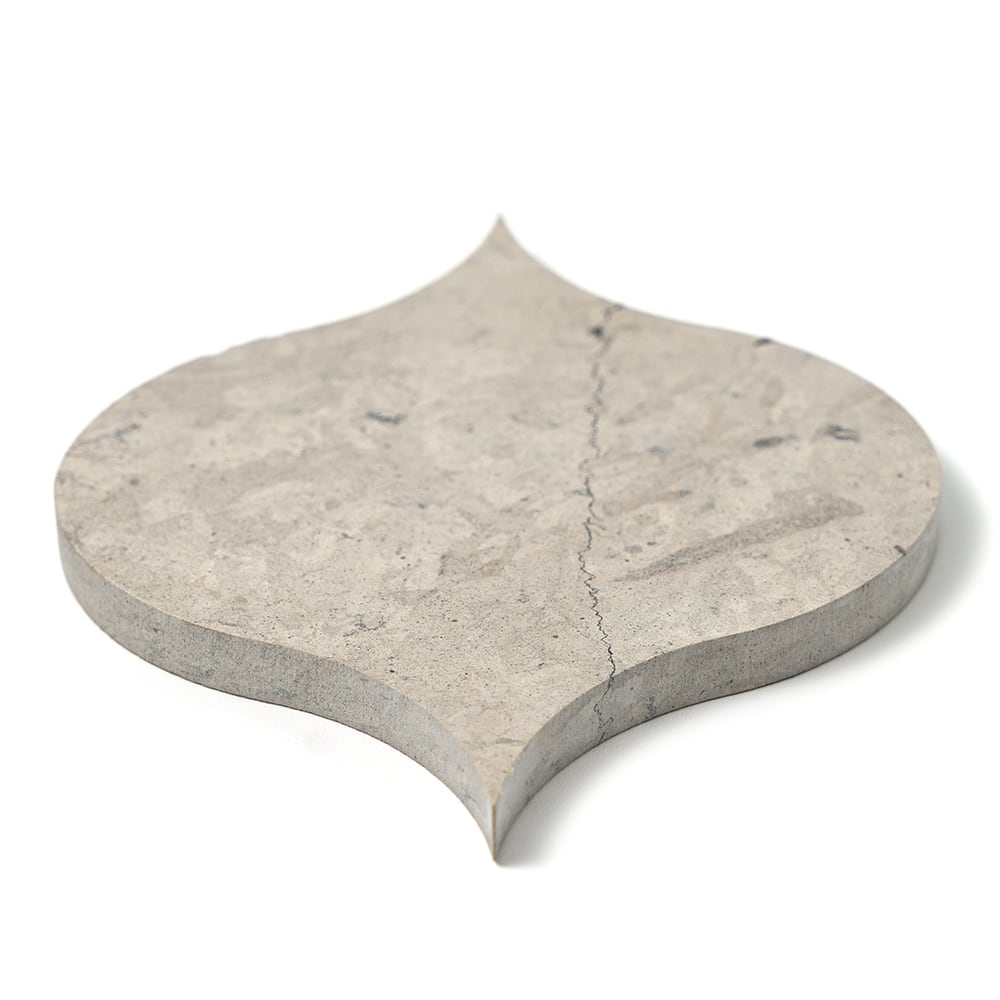 Winter Leaf Silver Shadow Honed Marble Waterjet Decos 4 7/8Γ6 13/16