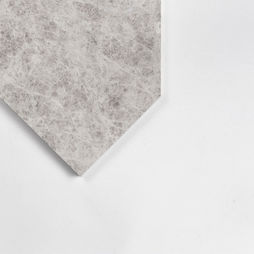 Silver Shadow Honed Large Picket Waterjet Marble Tiles 6×12 (NW90465)