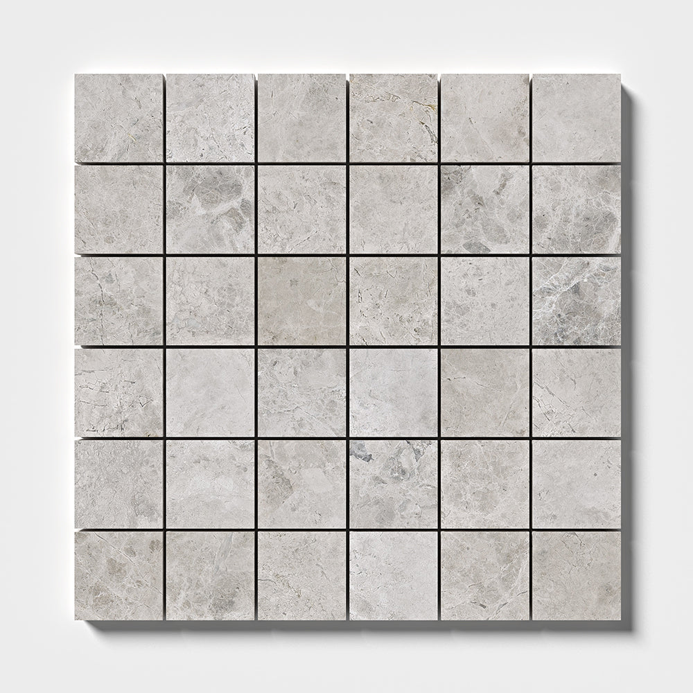 Silver Shadow Honed 2×2 Marble Mosaic 12×12 Image